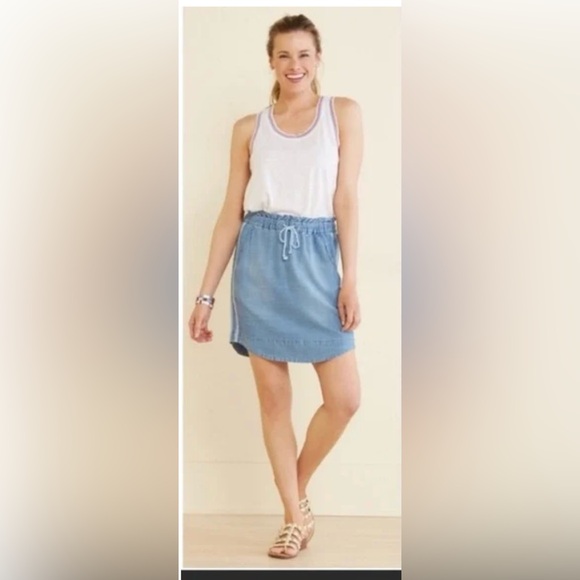 Cloth & Stone Anthropologie Women's Small Blue Lightweight Chambray skirt - Picture 2 of 10